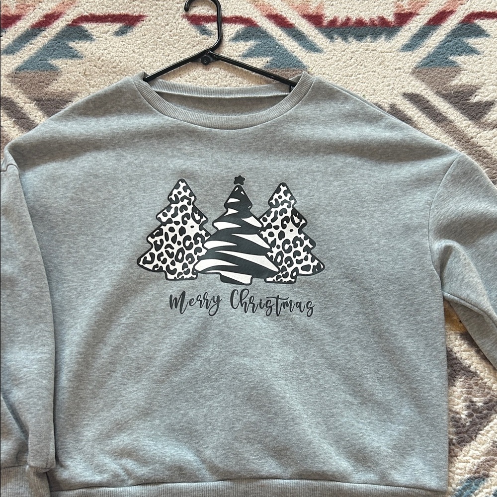 Gray Merry Christmas Sweatshirt